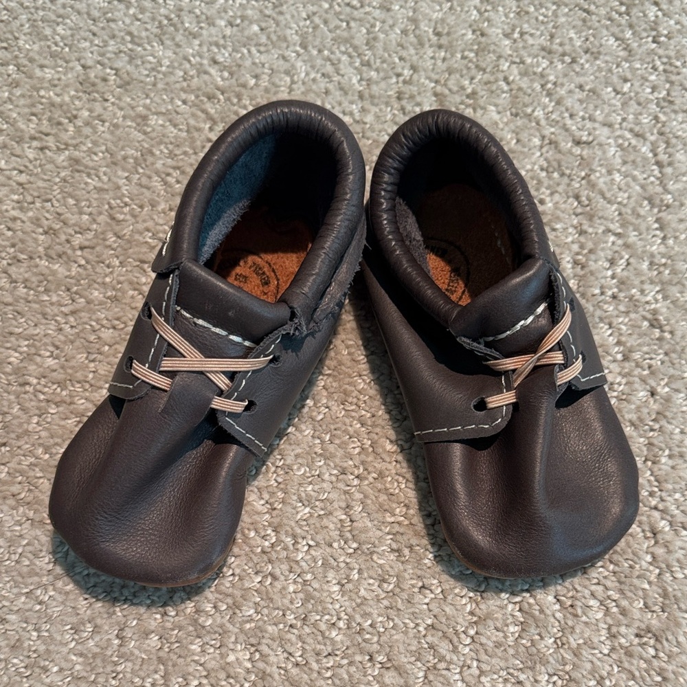 Brown Leather Kids Shoes